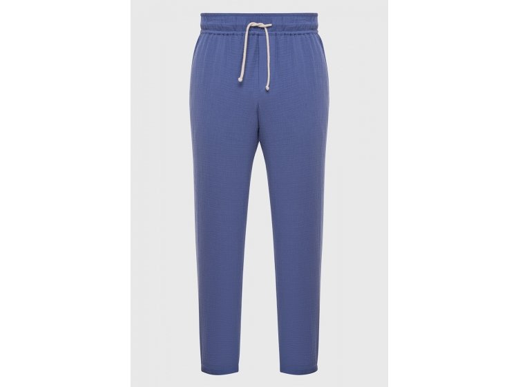 Штаны мужские муслиновые на кулиске German Volf. 23120 индиго