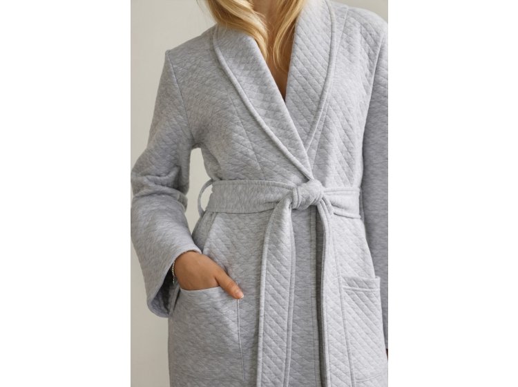 Халат женский German Volf. Трикотаж, серый меланж
