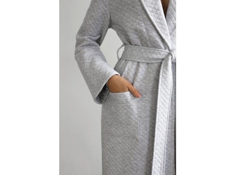 Халат женский German Volf. Трикотаж, серый меланж