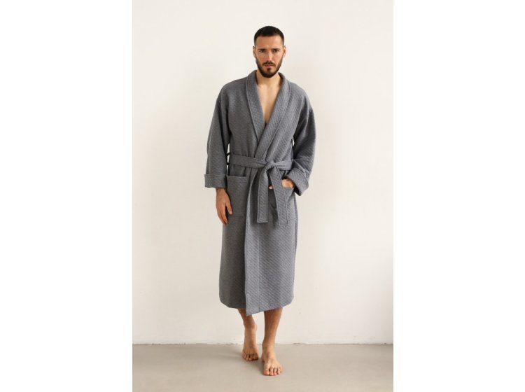 Халат мужской утепленный German Volf. 23167 темно-серого цвета