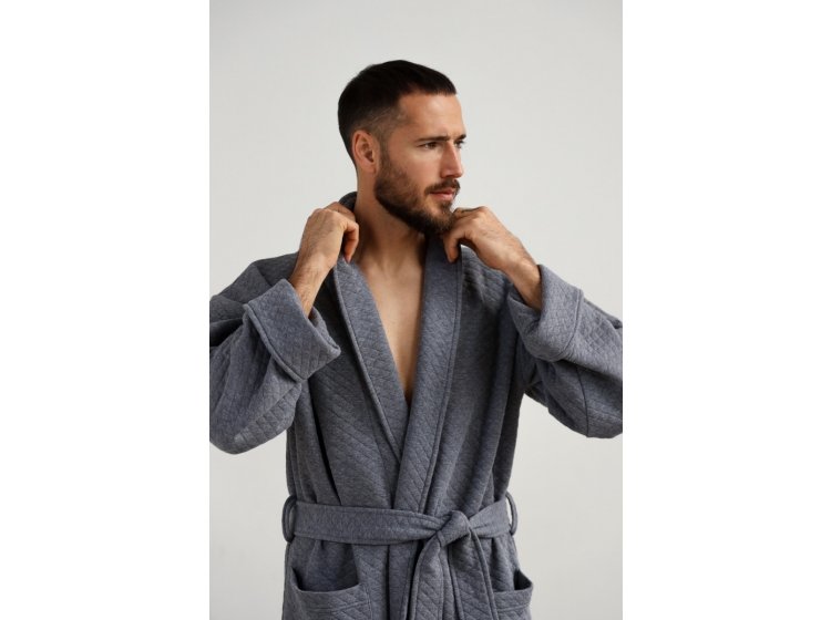 Халат мужской утепленный German Volf. 23167 темно-серого цвета