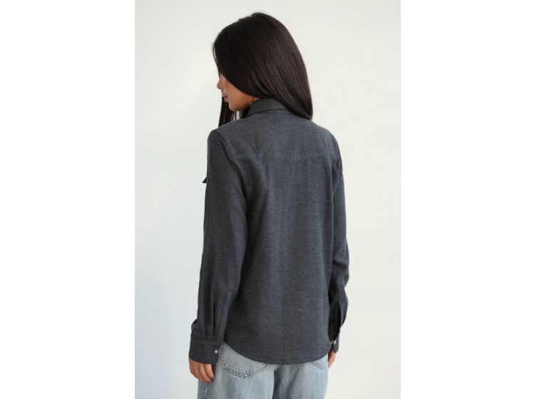Рубашка женская фланелевая German Volf. 24025 темно-серого цвета