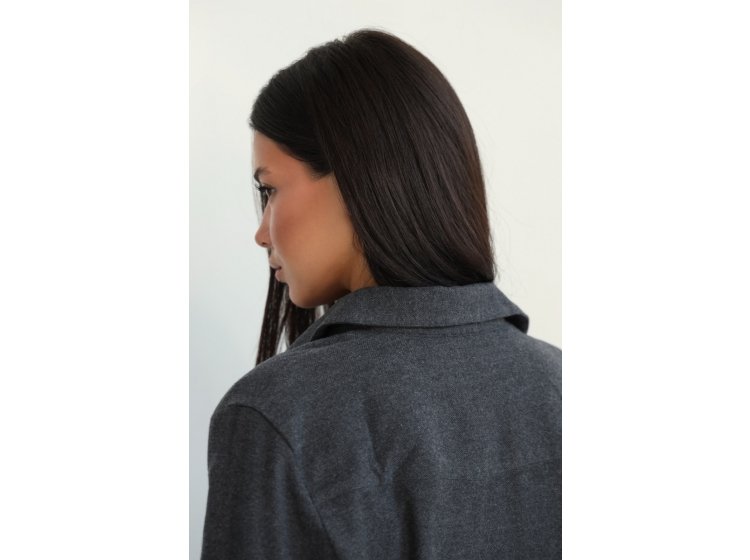 Рубашка женская фланелевая German Volf. 24025 темно-серого цвета