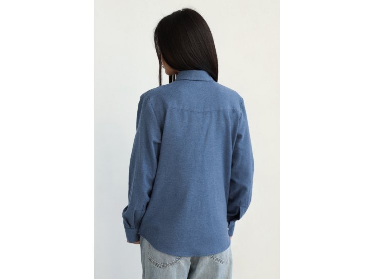 Рубашка женская фланелевая German Volf. 24026 синего цвета