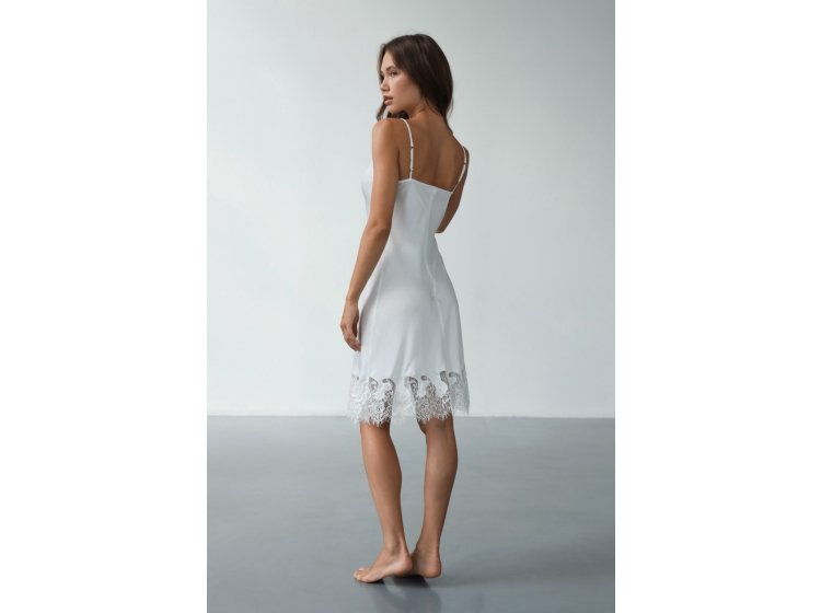 Комплект шелковый белый German Volf. 24029 Халат и сорочка