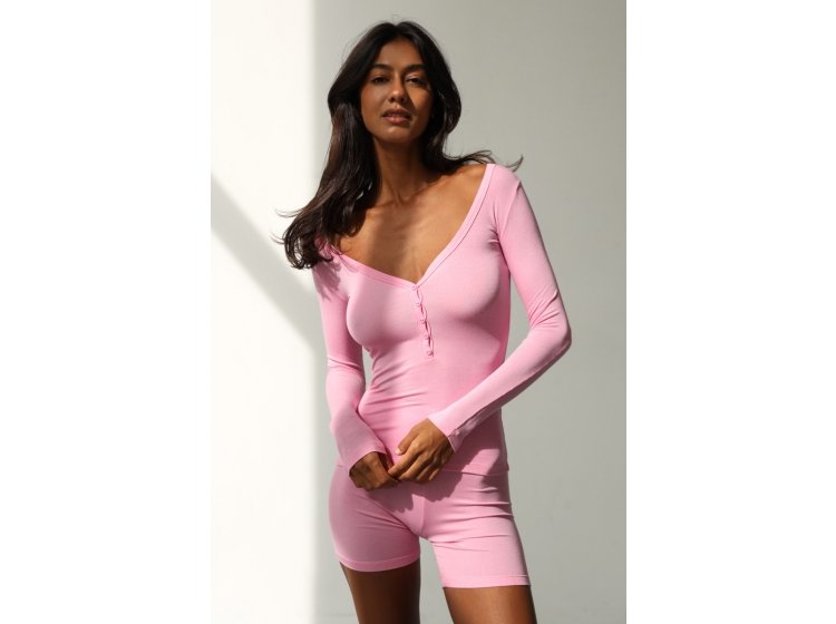 Лонгслив женский модаловый рубчик German Volf. 24100 розовый