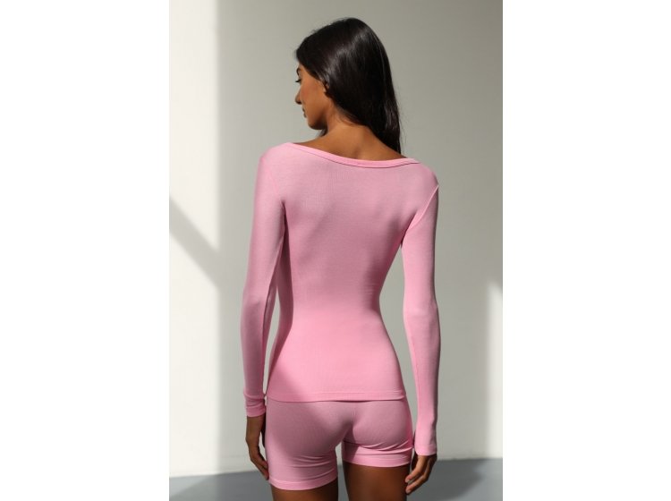 Лонгслив женский модаловый рубчик German Volf. 24100 розовый