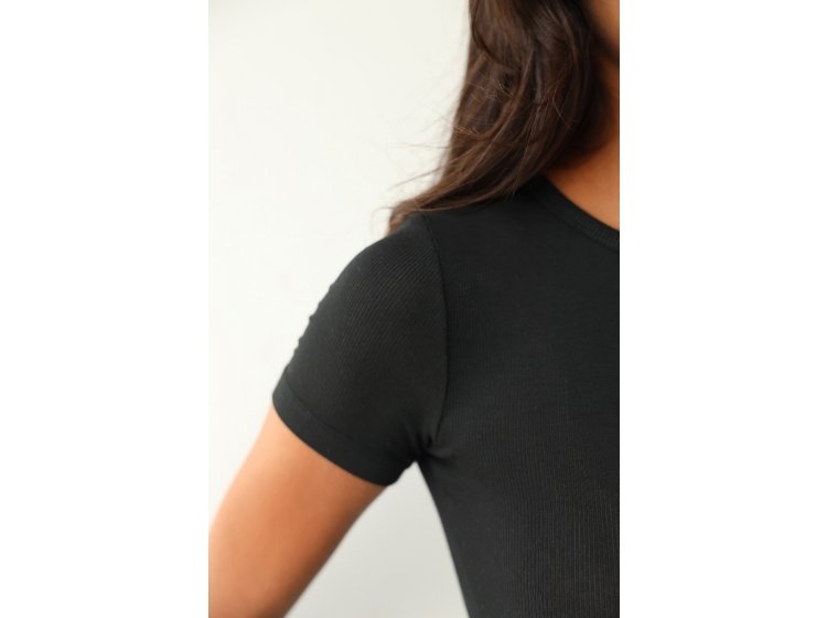 Футболка женская модаловый рубчик German Volf. 24102 черного цвета