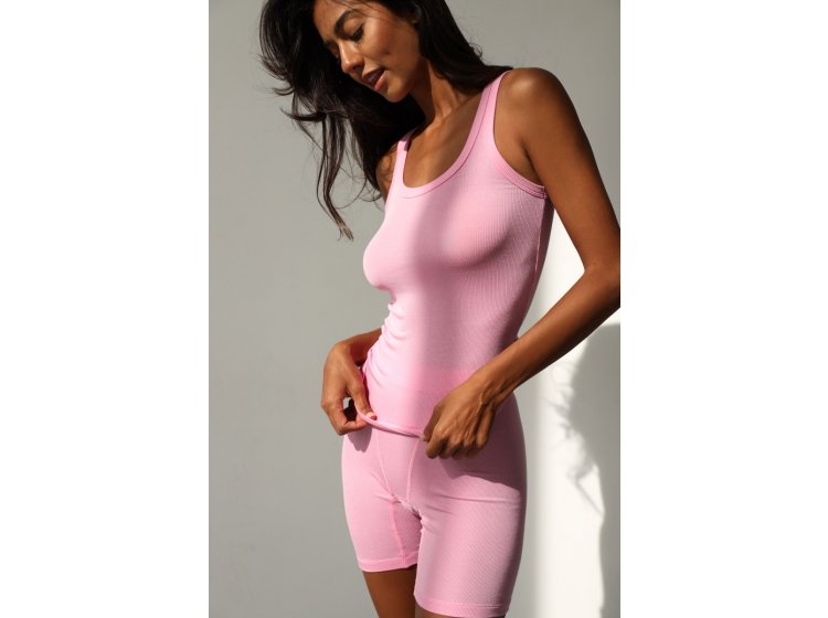 Майка женская модаловый рубчик German Volf. 24106 розового цвета