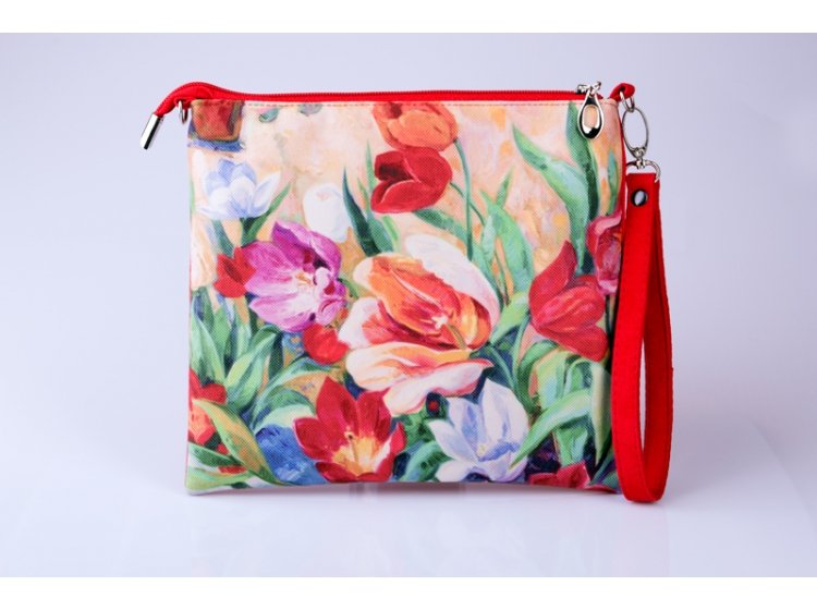 Клатч женский Тюльпаны, размер 25х20 см