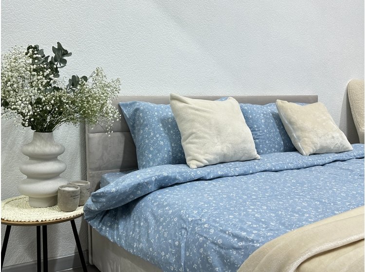 Постельное белье Novita. Фланель 250958 Цветок на голубом