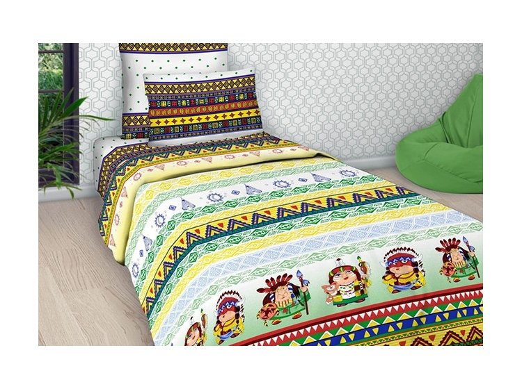 Подростковое постельное белье Novita. Бязь Миледи 3D 5753/1 Индейцы