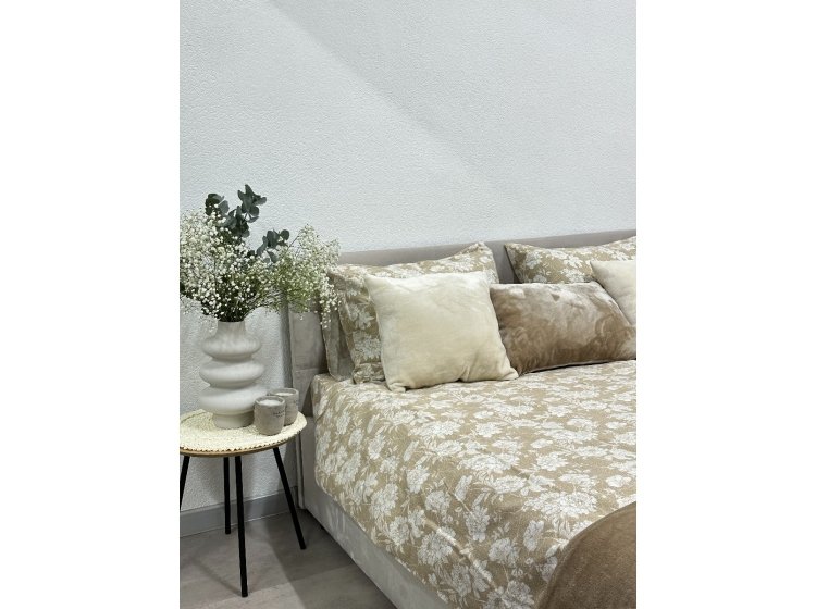 Постельное белье Novita. Фланель 267262 Цветок на бежевом