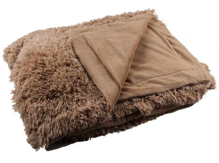 Плед-травка бамбуковый. Светло-коричневый