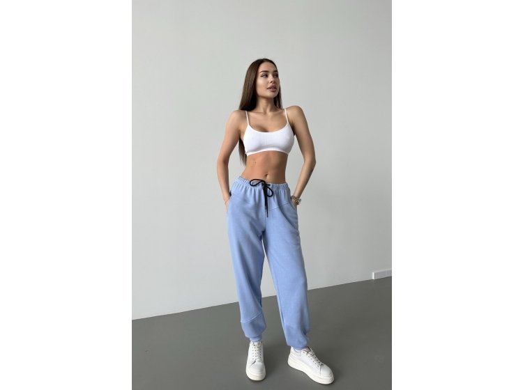Штаны женские спортивные с кокеткой German Volf. 24054 голубого цвета