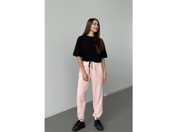 Штаны женские спортивные с кокеткой German Volf. 24056 персикового цвета