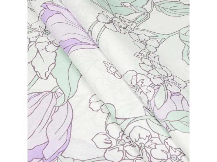 Простынь Home Line. Бязь Весняний Вечір лілово-ментоловий
