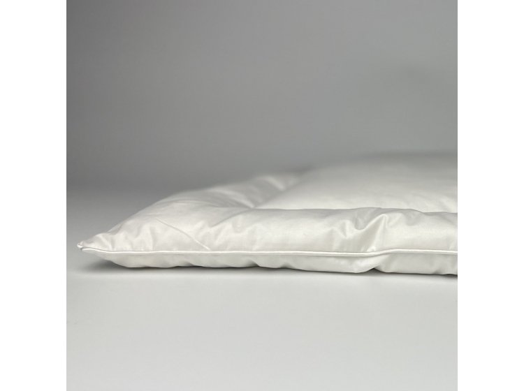 Подушка пуховая для новорожденных Iglen. С серым пухом и кантом