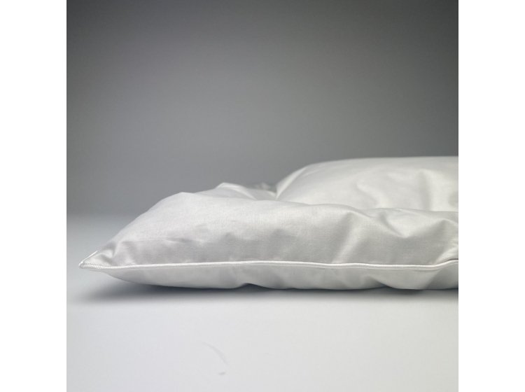 Подушка пуховая для новорожденных Iglen. С белым пухом и кантом