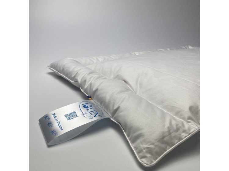 Подушка пуховая для новорожденных Iglen. С белым пухом и кантом