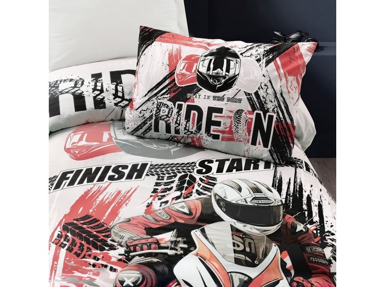 Постельное белье Altinbasak.  Ранфорс 3D Corsa