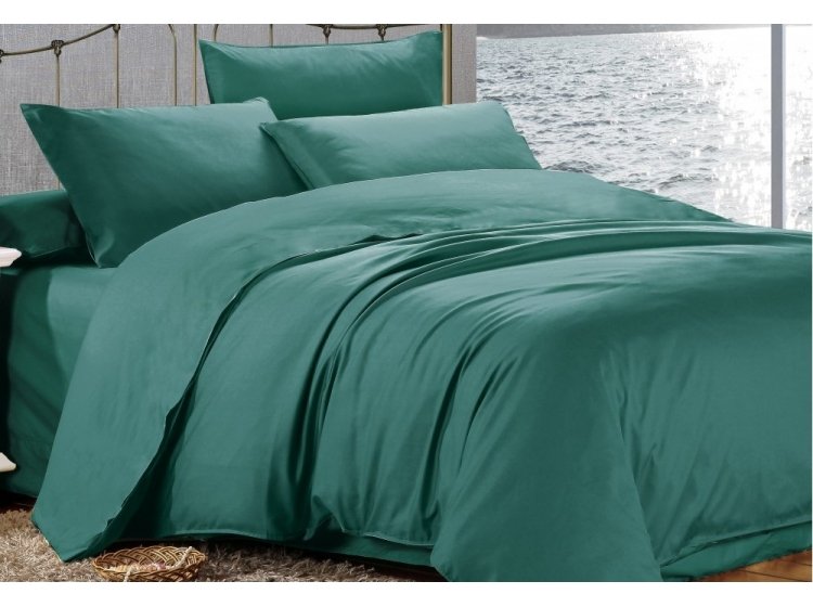 Постельное белье Home Line. Сатин-люкс Изумрудный