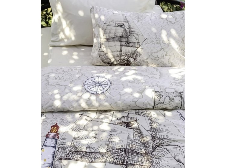 Подростковое постельное белье Altinbasak.  Ранфорс Albert Sabre простынь на резинке