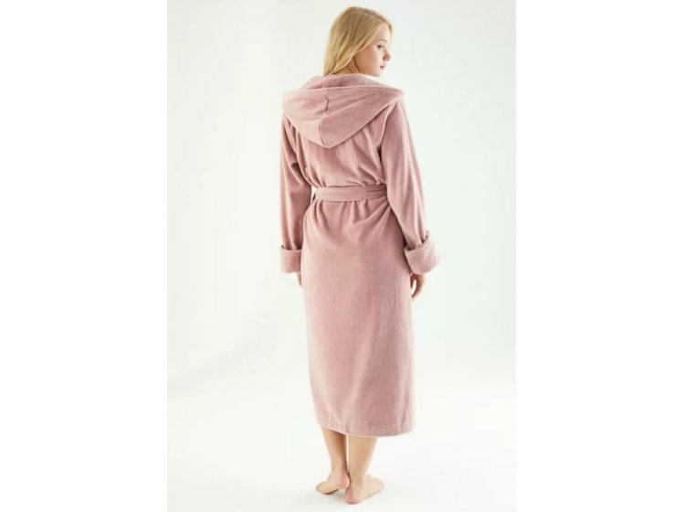 Халат женский махровый бамбуковый Nusa. 6890 pudra