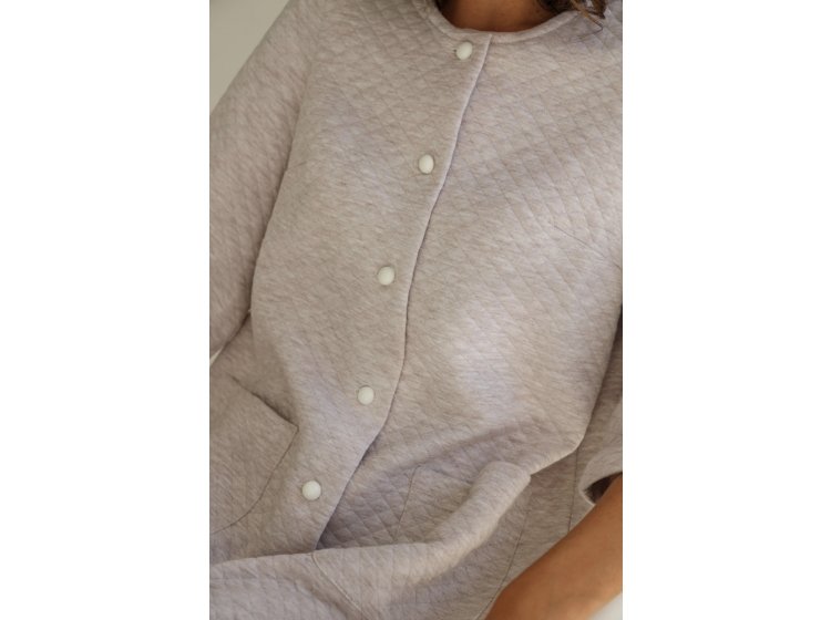 Халат женский утепленный трикотажный German Volf. 7126-1 бежевый