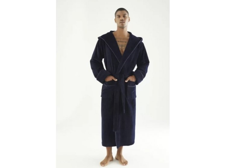 Халат мужской махровый бамбуковый Nusa. 7230 темно-синий