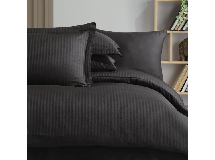 Постельное белье Hobby. Exclusive Sateen Diamond Cizgili черного цвета