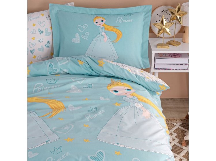 Постельное белье Hobby. Poplin Prenses салатового цвета