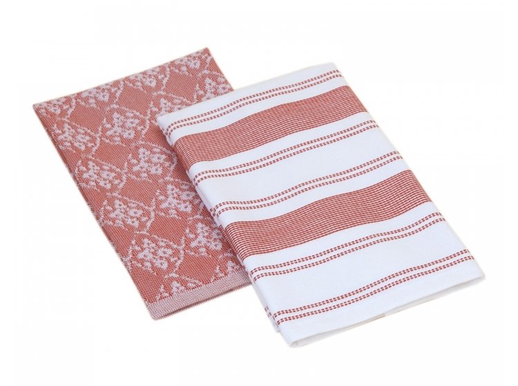 Набор кухонных полотенец Maisonette. Viva красного цвета