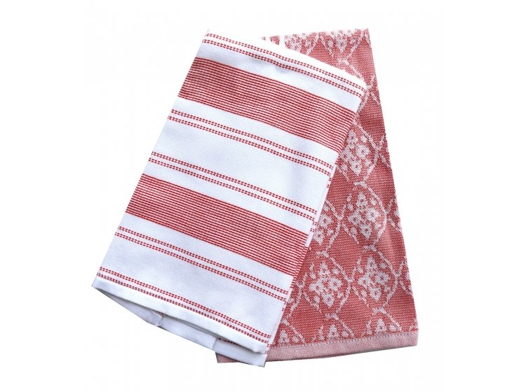 Набор кухонных полотенец Maisonette. Viva красного цвета
