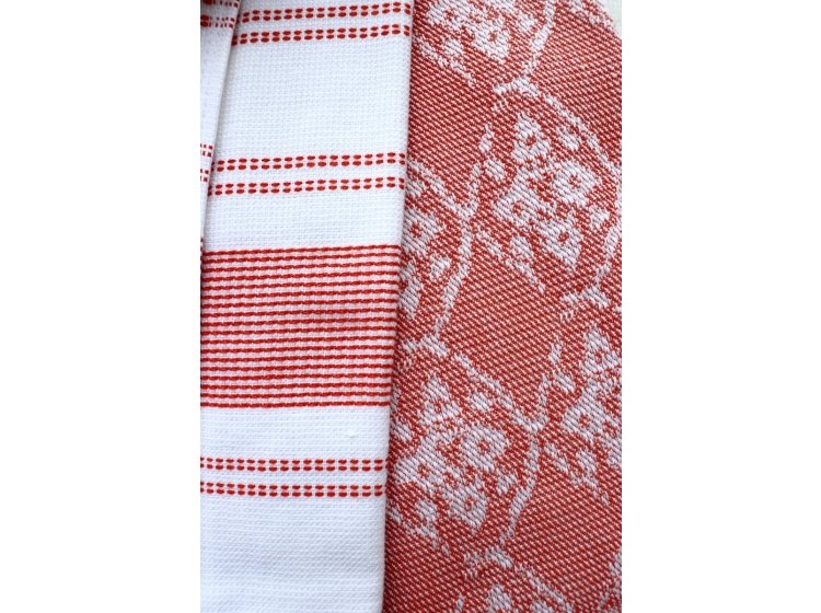 Набор кухонных полотенец Maisonette. Viva красного цвета