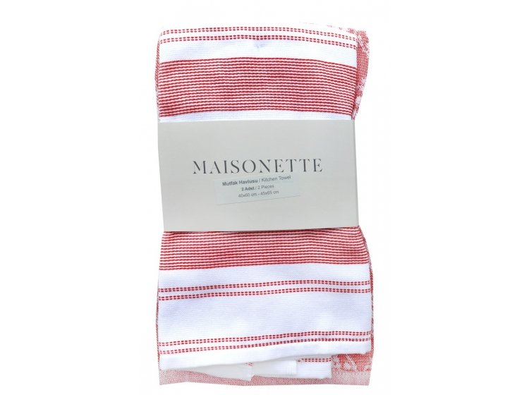 Набор кухонных полотенец Maisonette. Viva красного цвета