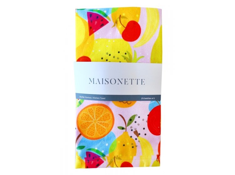 Набор кухонных полотенец Maisonette. Fruit желтого цвета