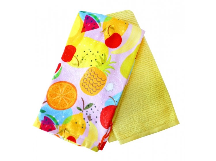 Набор кухонных полотенец Maisonette. Fruit желтого цвета