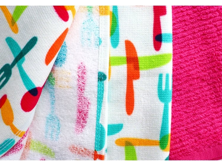 Набор кухонных полотенец Maisonette. Cooking цвета фуксия