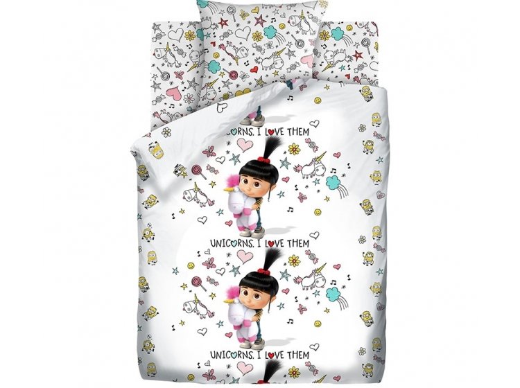 Детское постельное белье Уютный дом. Миньоны Агнес с единорогом