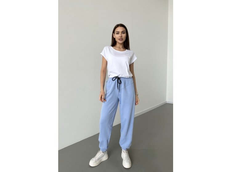 Штаны женские спортивные с кокеткой German Volf. 24054 голубого цвета