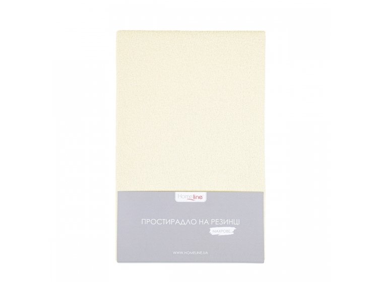 Простынь на резинке махровая Home line. Айвори 130