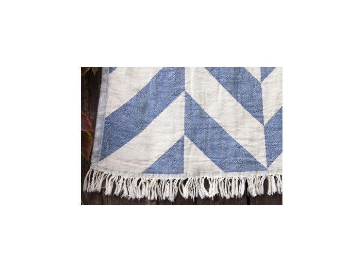 Плед-накидка Barine. Fishbone Denim синий