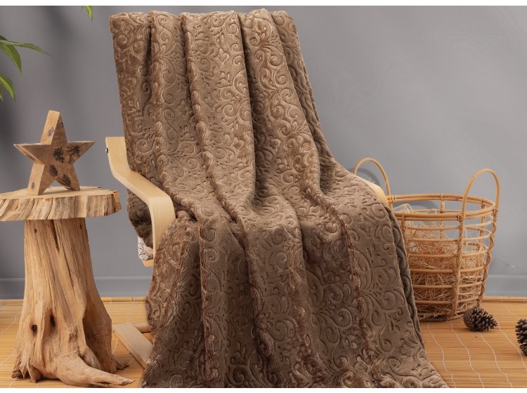 Плед Cotton box. Emboss Cappuccino