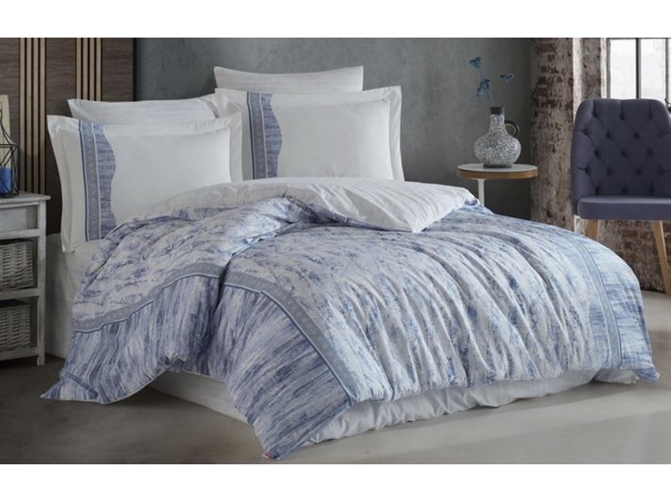 Постельное белье Hobby Poplin. Ventura синего цвета