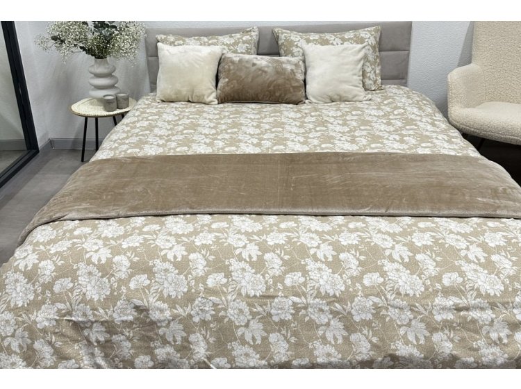 Постельное белье Novita. Фланель 267262 Цветок на бежевом