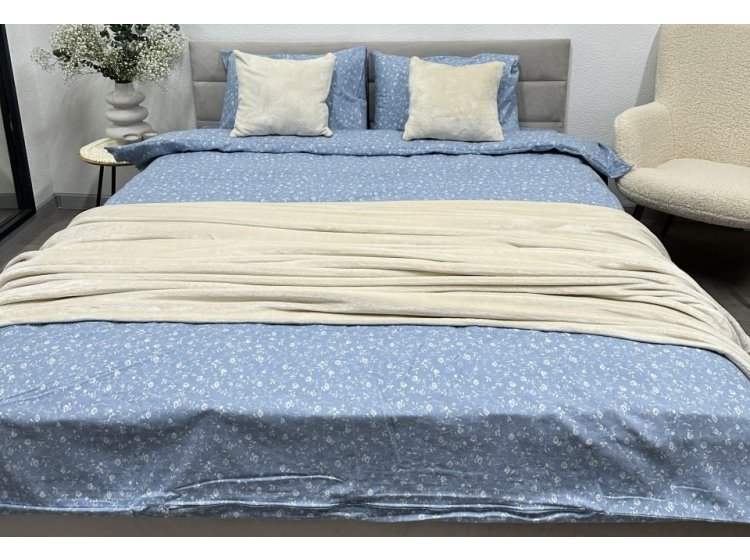 Постельное белье Novita. Фланель 250958 Цветок на голубом