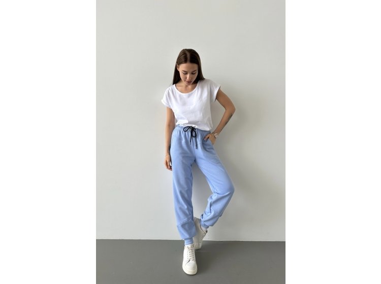 Штаны женские спортивные с кокеткой German Volf. 24054 голубого цвета