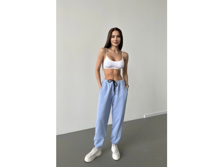Штаны женские спортивные с кокеткой German Volf. 24054 голубого цвета