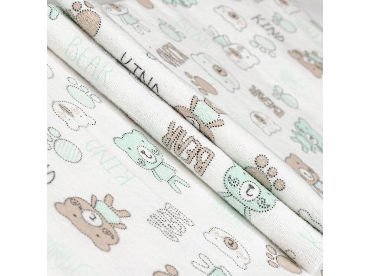 Детское постельное белье Home line. Фланель ТЕДДІ кофейно-ментоловое